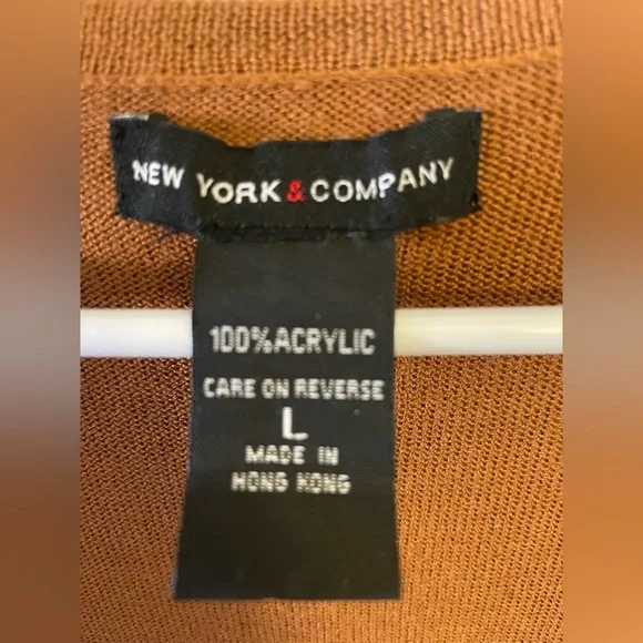 EUC New York And Co Wrap Stretch Sweater Vest Rust Brown Size Large - Picture 4 of 5